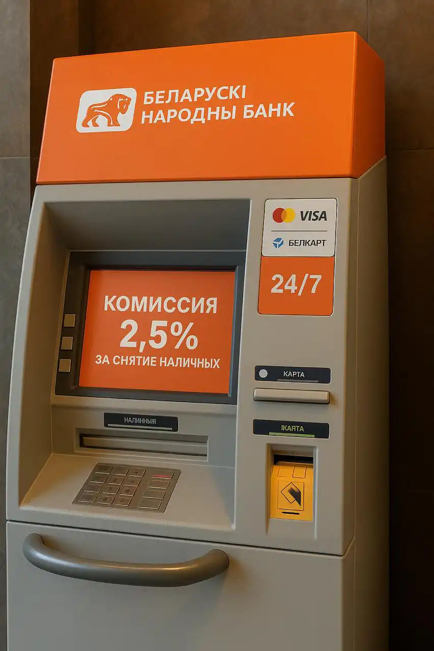 БНБ-Банк вводит комиссию за снятие наличных с карт Белкарт других банков